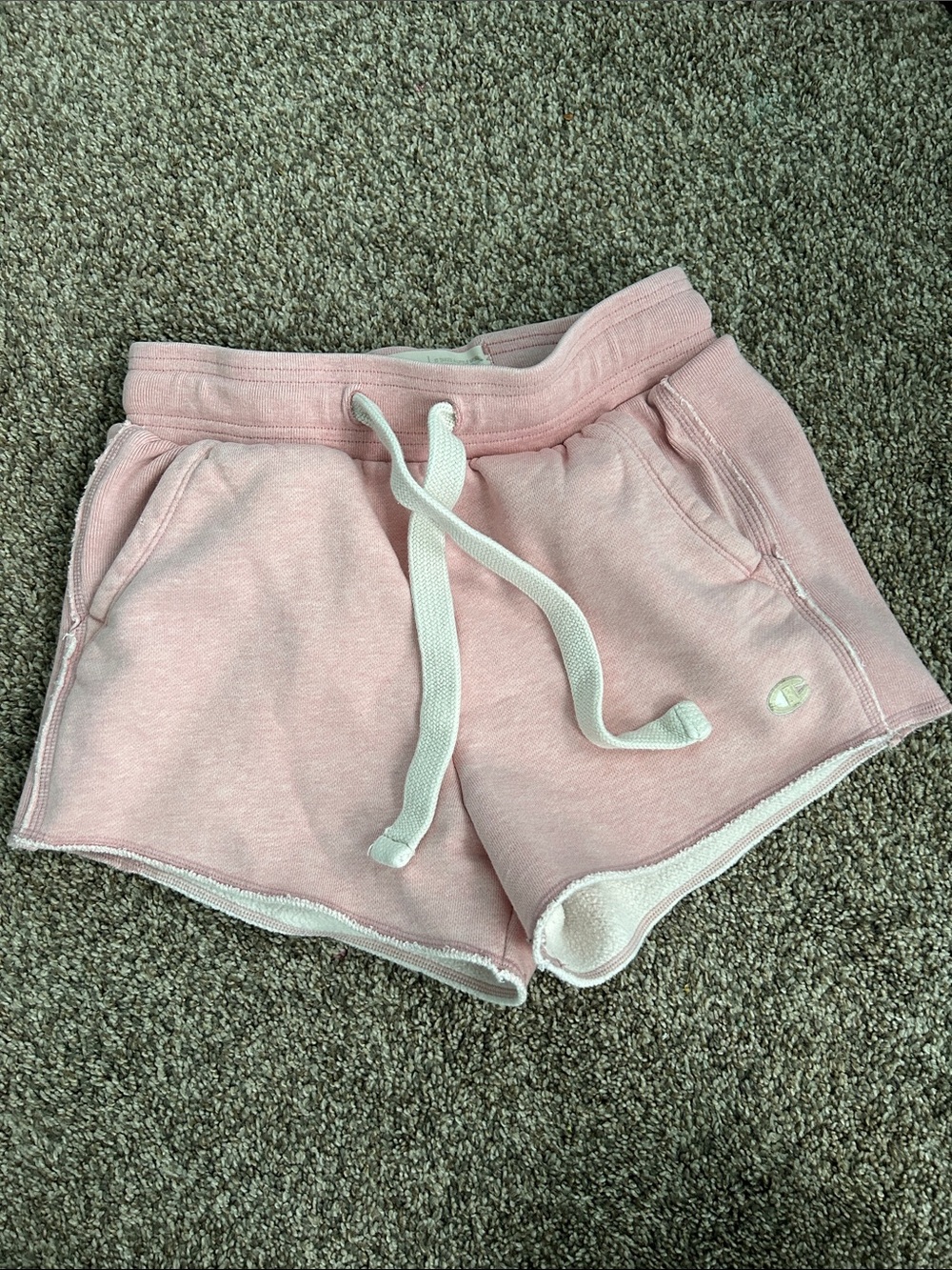 Champion Women's Light Pink Terry Drawstring Athletic Shorts